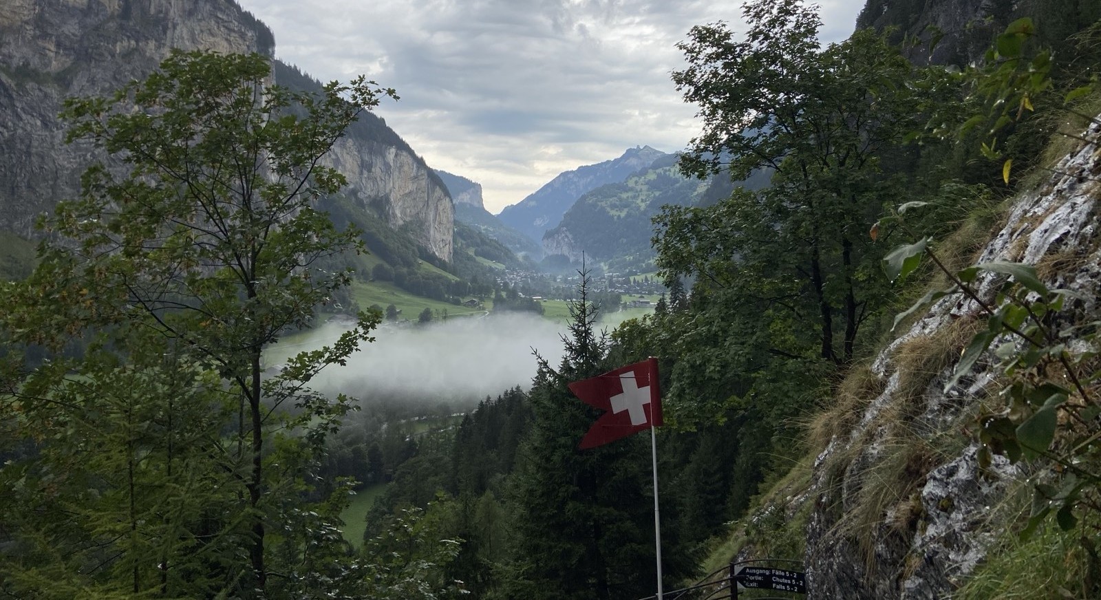 View of Lauterbrunnen from the Trümmelbach Falls