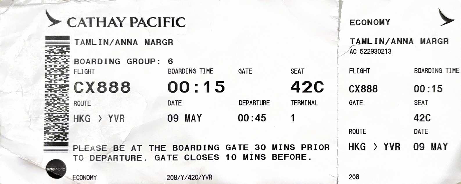Plane ticket