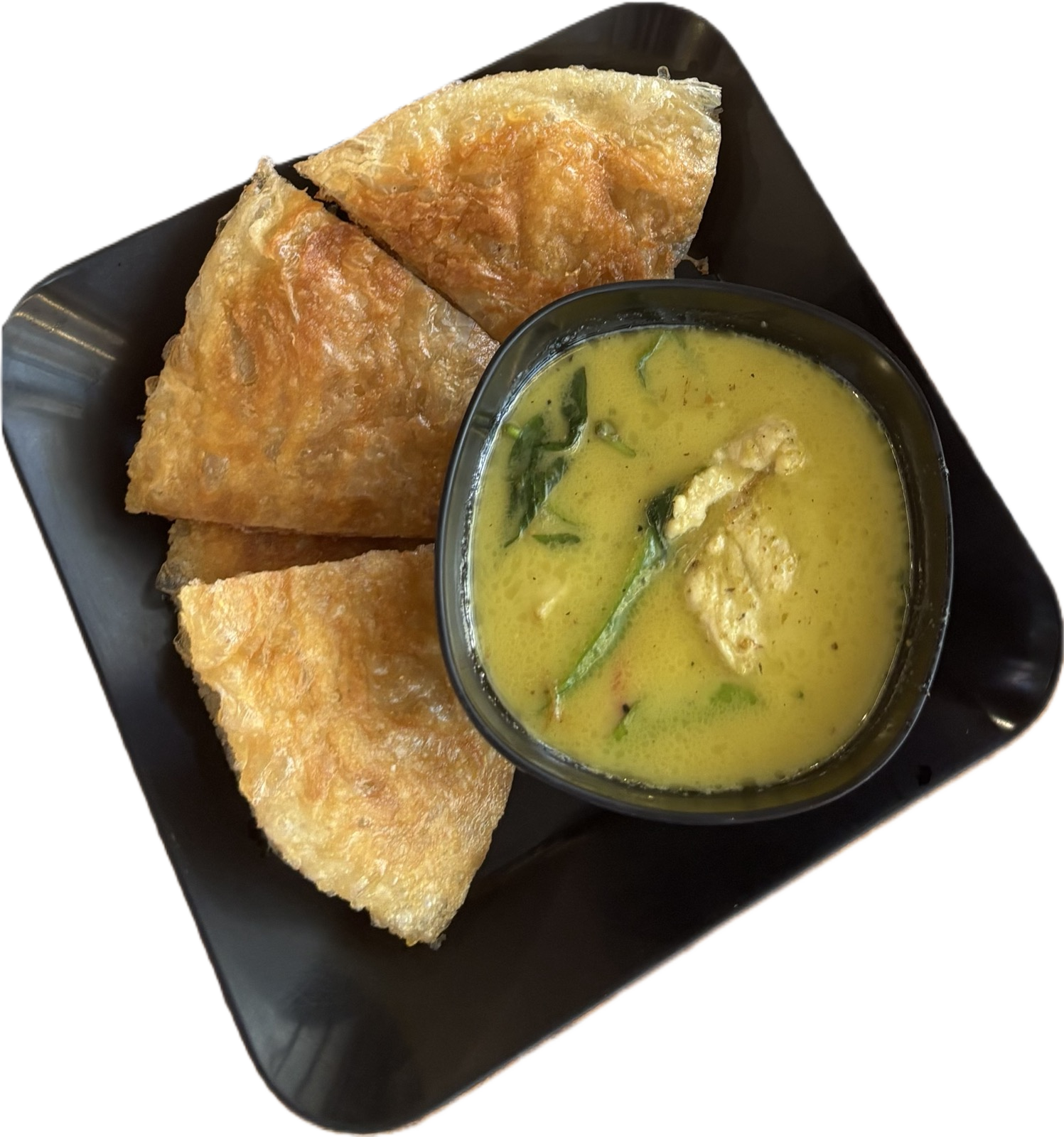Thai curry with flaky pancake
